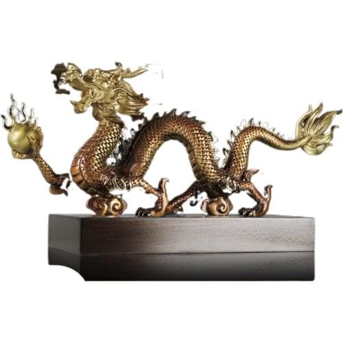 TT Pure Copper Dragon Decoration Copper Dragon Decoration Home Study Office Entrance Living Room 12 Zodiac