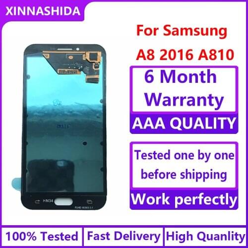 For Samsung Galaxy A8 2016 A8100 A810 AMOLED LCD Display A810 100% Tested Working Touch Screen Digitizer Assembly