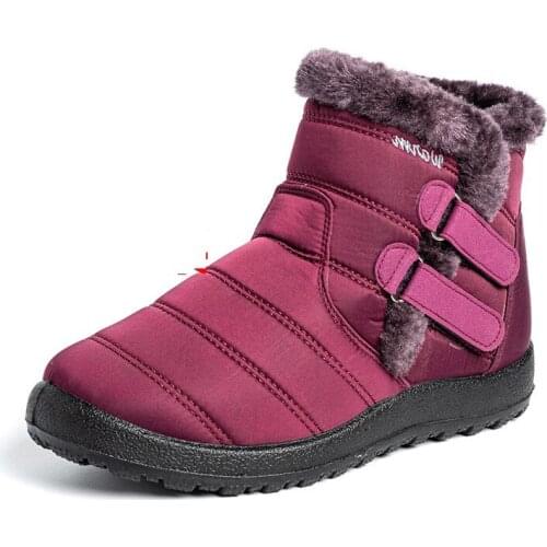 Winter Womens Snow Boots Pure Color Lovely Flat Warm Cotton Shoes Tube Suede Genuine Non-Slip Girls Boot 2021 New Fashion