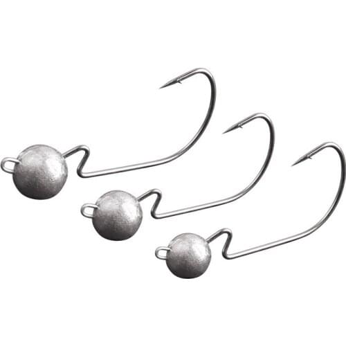 10Pcs Fishing Crank Hook 3.5g 5g 7g 10g Exposed Jig Head Fishing Tackle Barbed Fishhook Bass Saltwater Fishing Tackle 2021