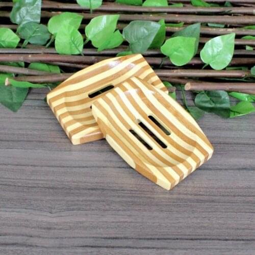 100pcs/lot Wooden Soap Dishes Trapezoid Soap Dish Natural Wood Soap Box Bath Holder Soap Ecological Care lin5000