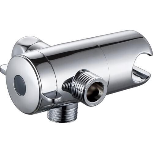 3-Way Water Separator Three Holes Handheld Shower Holder & Shower Head Shower Arm 3 Way Diverter Faucet Chrome