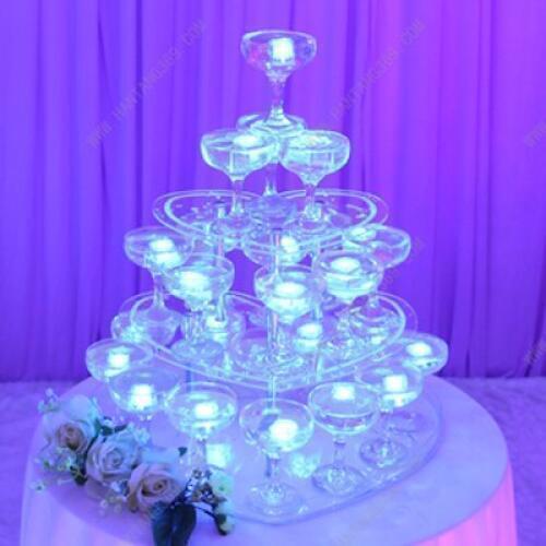 3 tier Wedding champagne tower heart Cupcakes Valentines day champagne tower Hotels Dessert Aircraft Stand