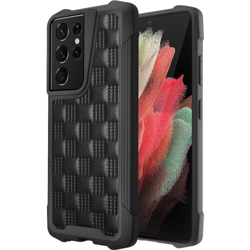 3D PU Leather Shockproof Phone Case for Samsung Galaxy S21 Ultra A12 A32 A42 A52 A72 5G Anti-Slip Hand Grip Luxury Cover Case