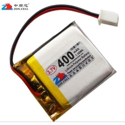 In 403035 400mAh 3.7V Bluetooth MP3 sound card watch lithium polymer battery 453035 Rechargeable Li-ion Cell