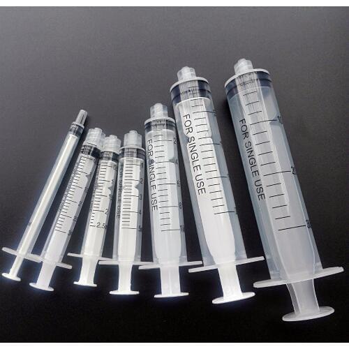 50 piece ,Mixed size 1ml,2.5ml(3ml),5ml,10ml syringe without needles use for industrial injection , Non-sterile