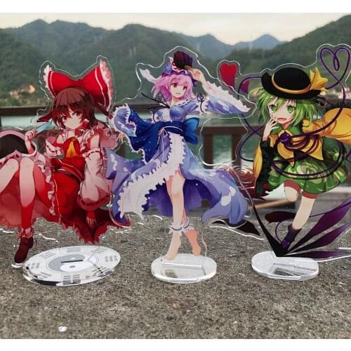 Anime Touhou Project Kirisame Marisa Hakurei Reimu Saigyouji Yuyuko Cartoon Acrylic Stand Figure Model Plate Desktop Toy