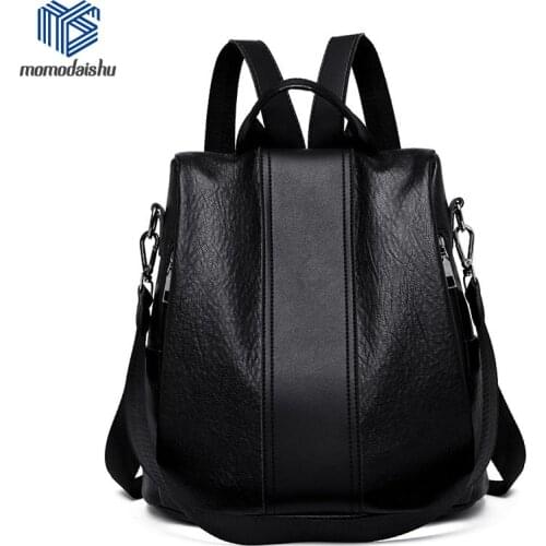 Anti-theft Leather Backpack Fashion Women Vintage Shoulder Bag Ladies High Capacity Travel Backpack School Bags Girls Mochila