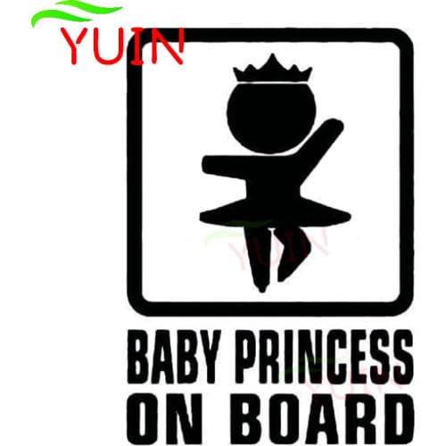 Car Baby Princess Personality Warning Car Sticker Fashion Decoration PVC Waterproof Sunscreen Decal Black/White/Red/Laser/Silver