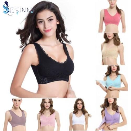 Push Up Bras for Women Lace Solid Color Cross Side Buckle Wireless Women Sleep Bra Soft Bralette Top