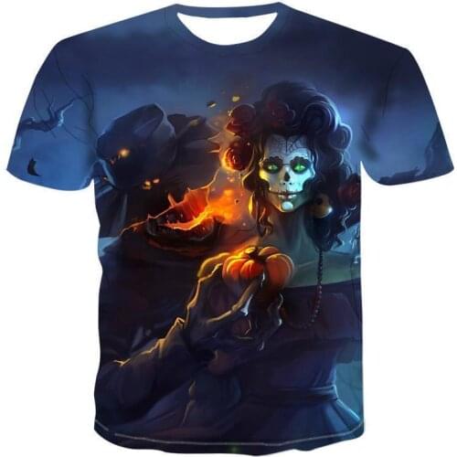 Pumpkin Lantern Skull 3d Print T Shirt Men Women Tshirt Summer Casual Short Sleeve O -Neck Streetwear Tops &Tees Xxs -6xl