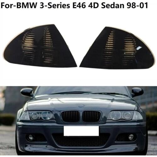 Smoke Park Signal Corner Marker Lights Lamps Lenses for BMW 3-Series E46 4D Sedan 1998-2001 63136902765 63136902766