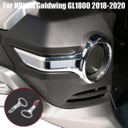 Chrome Motorcycle Fog Light Trim Rings for HONDA Goldwing GL1800 2018 2019 2020