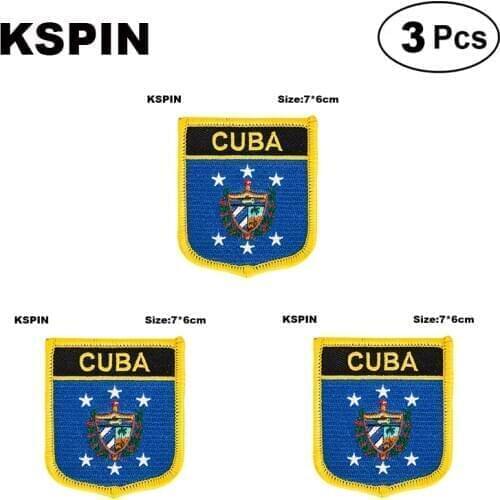 Cuba Shiled Shape Flag Patches National Flag Patches For Cothing DIY Decoration