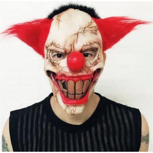 Halloween Bad Face Clown Latex Mask Adult Party Costume Mask Horror Ghost Funny Clown Carnival Costume Mask 2021 New