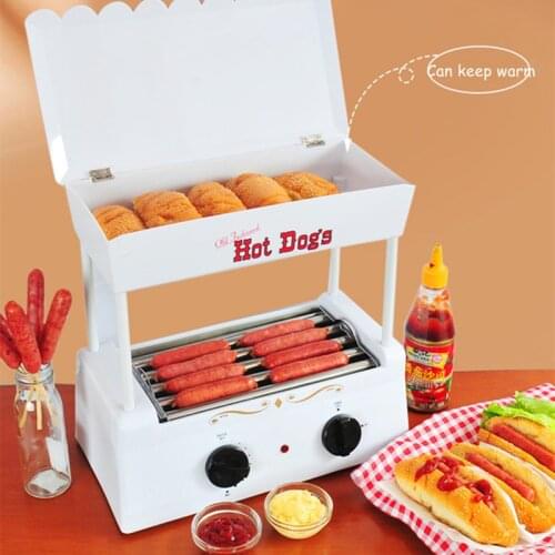 220V Household Sausage Grilling Machine Mini Automatic Commercial Hot Dog Grilled Sausages Multi-functionwith BBQ