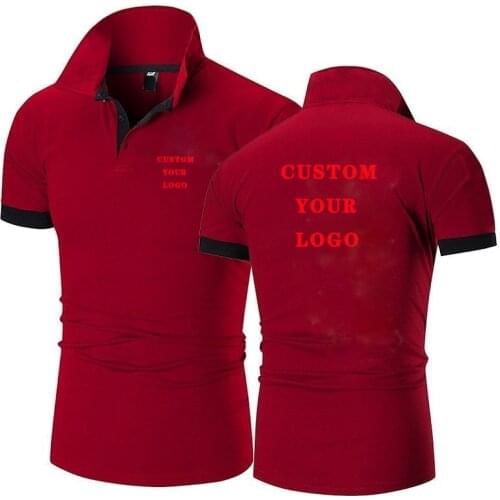 Men Polo t Shirt Short Sleeve Contrast Color Polo New Clothing Summer Streetwear Casual Fashion Men Tops Custom Logo