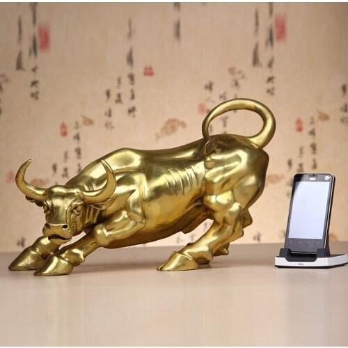 A pure bull Wall Street Niu Wang Tongniu feng shui officeroomcraft Art Statue Home decoration