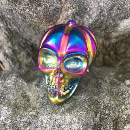 Natural Crystal Angel Aura Jade Stone Carved Pumpkin Figurine Healing Crystal Home Decor Feng Shui Luck Witch Halloween Gift