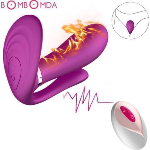 Invisible Wearable Dual Heads Heating Vibrator Remote Control Magic AV Wand Massage Vagina Ansl Prostate For Women Masturbation