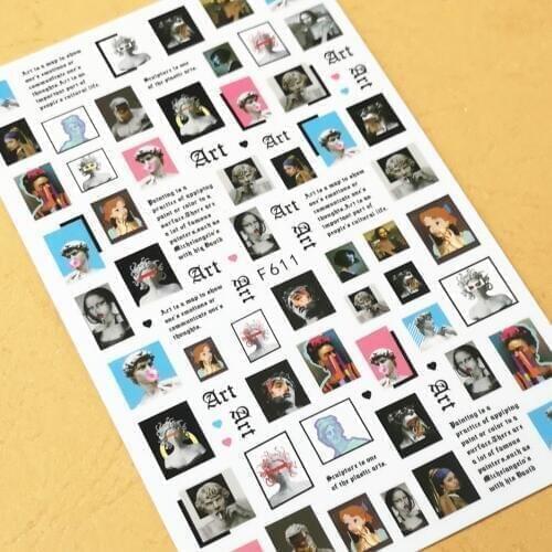 Newest F611 nail sticker 3d Japan style nail decals template DIY nail decoration tools