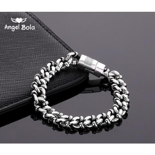 10pcs Wholesale Punk Skulls Buddha Bracelets Wristbands Motorcycle Bangle Biker Man Ancient Silver Color Bracelet Chain Jewelry