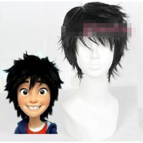 Wholesale& heat resistant LY >>>Big Hero Short Black Hiro Hamada/Homestuck Karkat Vantas Cosplay Wig