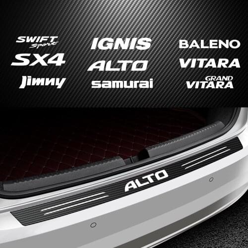 Rear Bumper Film Carbon Fiber Stickers for Suzuki Swift SX4 Auto Trunk Guard Sill Pedals Cover Scuff Protective Accessories