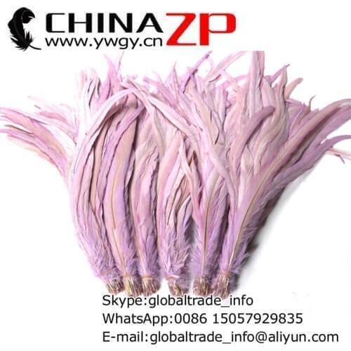Manufacturer in CHINAZP Factory 500pieces/lot 30~35cm Length Good Quality Dusty Pink Fully Dyed Rooster Tail Feathers