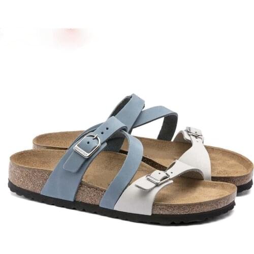 Fashion Outside Buckle Cork Slipper New Women Summer Mixed Color Casual Beach Slip on Flip Flops Slides Shoe Slippers