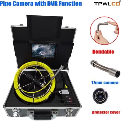 17mm Snake Video Camera 20/30/40/50m Cable Sewer/Drain/Pipe Inspection Camera System Industrial Pipeline Endoscope