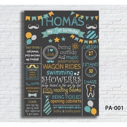 Custom flag balloon mustache star Baby Shower 1ST Birthday background Vinyl cloth Computer print children kids backdrops