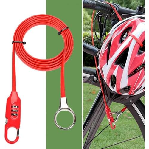 Bike Cable Lock Anti-Scratch Excellent Ductility Extra Long Bicycle Helmet Code Steel Cable Wire Lock for Outdoor