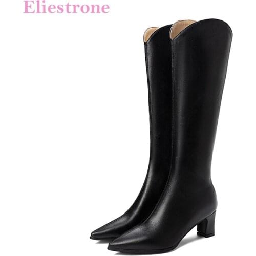 Winter New Sexy Black Beige Women Knee High Formal Boots High Heels Lady Shoes LS928 Plus Big Small Size 10 28 31 45 48