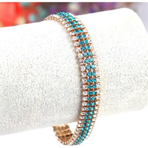 Round Cut Diamond Tennis Wedding Womens Bracelet Gold Green