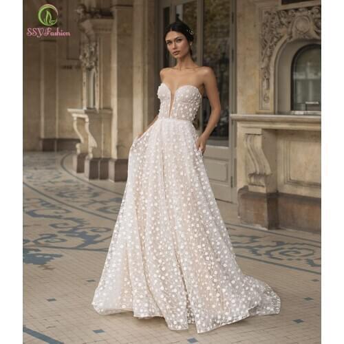 SSYFashion New Sexy Beach Formal Gowns for Women Sweetheart Sleeveless Lace Sequins Long Evening Dresses Vestidos De Noche