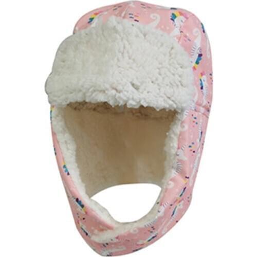 Winter Earflap Hat Girl Pink Beanie Bomber Hat Child Fleece Warm Autumn Skiing Waterproof Outdoor Accessory Toddler Baby