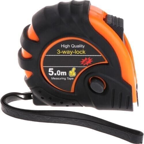 1pc Portable Retractable Tape Measure Stainless Steel Lock Metric Measuring Tape Ruler Random Color