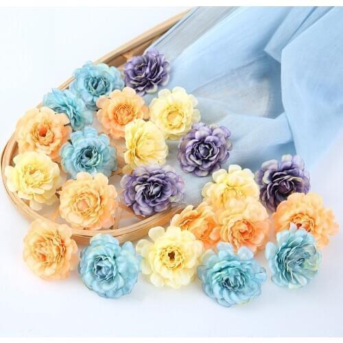 10pcs/lot artificial flower 5cm silk Hydrangea flower head wedding party home decoration DIY wreath scrapbook craft fake flower