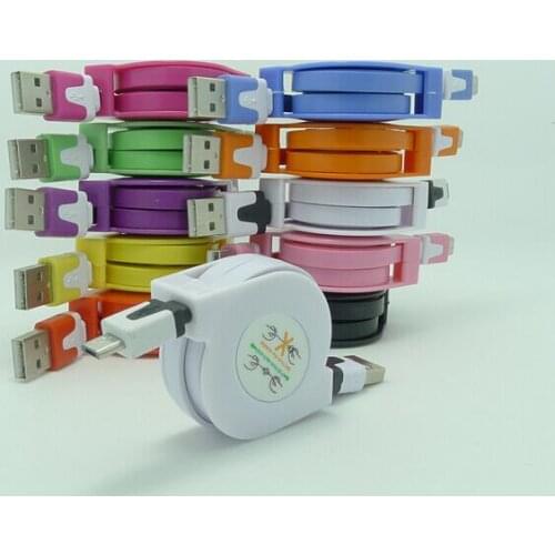 200pcs/lot Retractable Flat Noodle Micro USB Sync Date Charger Cable Cord for Samsung Galaxy S6 s3 s4 for HTC for LG