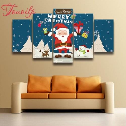 TOUOILP Cartoon santa diy 5pcs 5d diamond painting crystal DIY diamond embroidery spuare&round crystal painting cross stitchsets