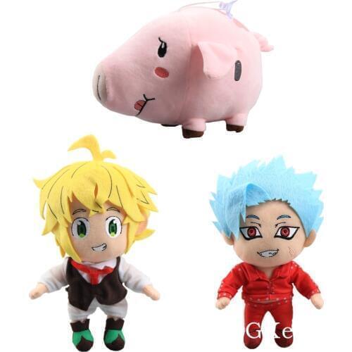 14-23cm Anime Soft Dolls Plush Toys Anime The Seven Deadly Sins Pink Pig Hawk Dragons Sin of Wrath Children kids Birthday Gift
