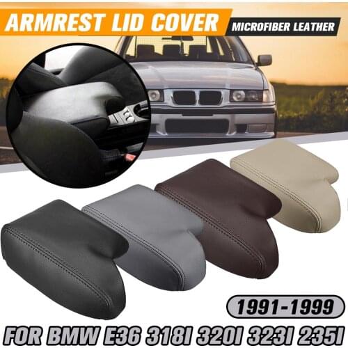 Car Center Console Leather Armrest Lid Cover Microfiber Leather Seat Box For BMW E36 318i 320i 323i 235i 1991 1992-1999