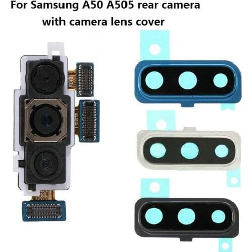Back Big Rear Camera Module With Camera Lens Cover Ring + Glass lens For Samsung Galaxy A50 A505
