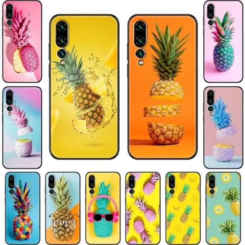 Pineapple Fruits Colorful Phone case For Huawei P 8 10 20 30 Smart Plus 2019 Z Lite Pro 2017 2019 black soft back fashion prime