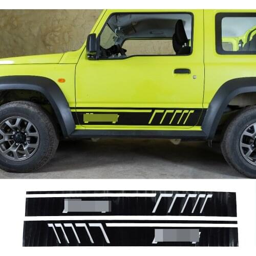 Black PVC Car Stickers Door Side Body Mouldings Decoration Cover for Suzuki Jimny 2019-2021 Exterior Car Accessories