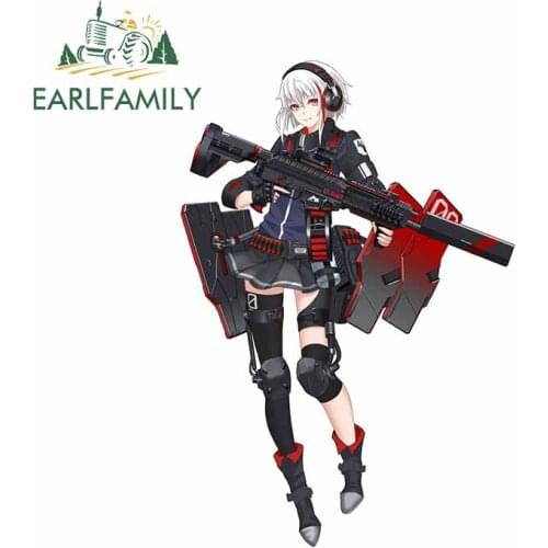 EARLFAMILY 13cm x 9cm For Anime Girl Gun Waterproof Car Stickers Sunscreen Fine Decal Vinyl Material Suitable for GTR EVO SX