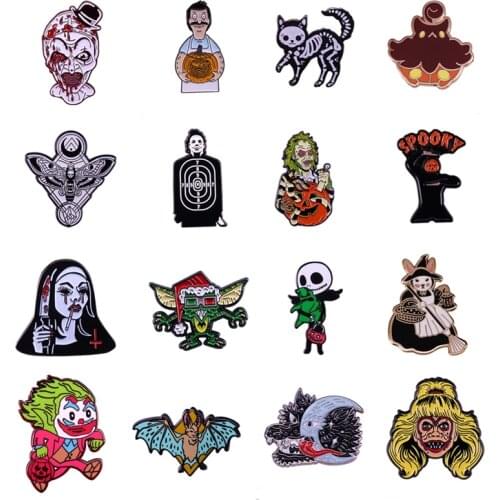 Halloween Horror Movie Figure Enamel Pin Brooch Badge Lapel Pin Backpack Collar Hat Women Men Jewelry Gifts Anime Pins