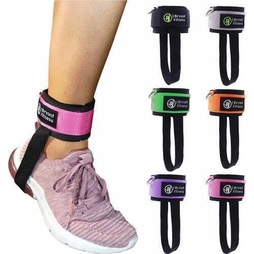 Fitness Padded Ankle Straps D-ring Achilles Tendon Support Strong Loop for Cable Machines Ab Leg Glute Exercises Ankle Weights