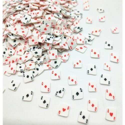 20g/lot Ace Poker Playing Cards Polymer Clay Slices for DIY Crafts 5mm Plastic Klei Mud Particles Clays